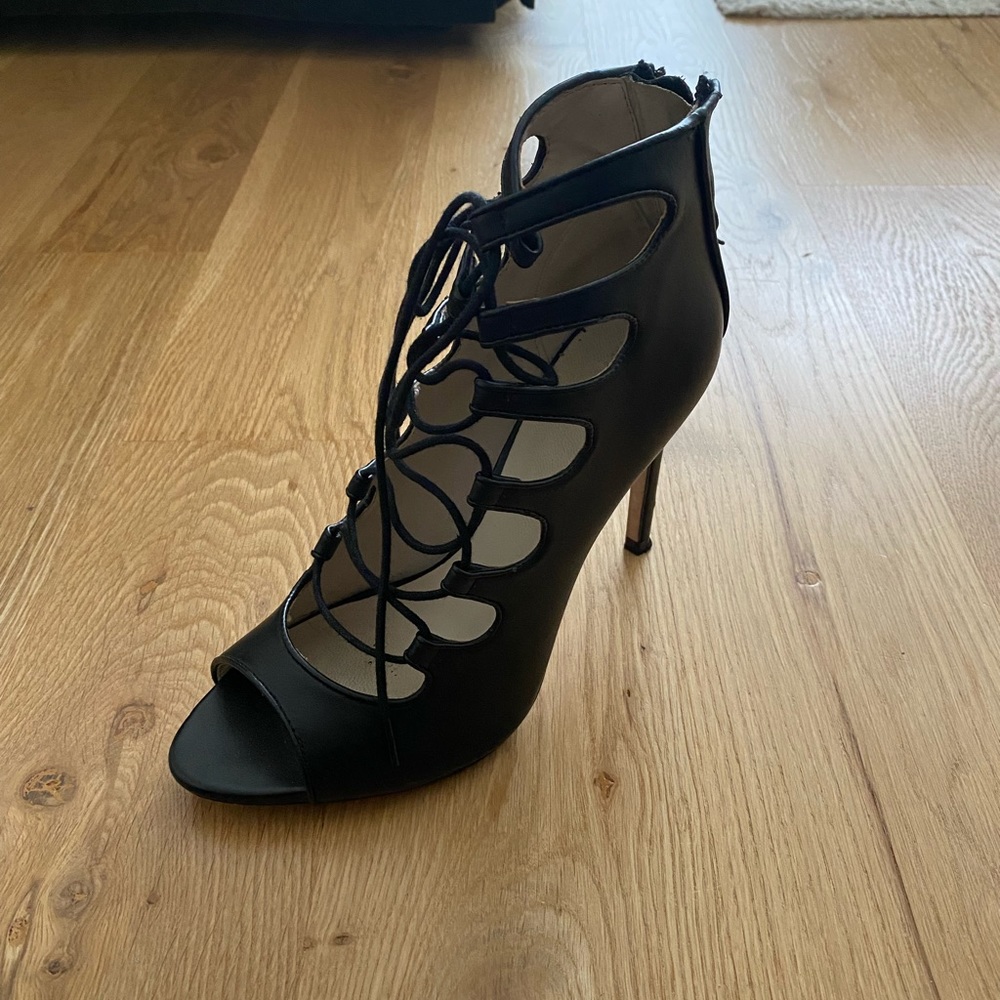 Zara Black Lace Up Heels